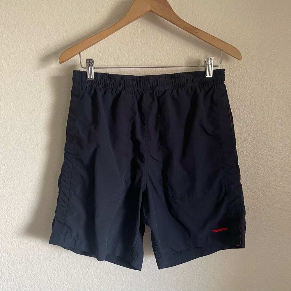 Men’s Vintage Weekender Swim Shorts Trunks Navy Blue Red 90s Size Medium